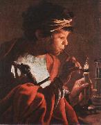 TERBRUGGHEN, Hendrick Boy Lighting a Pipe aer Spain oil painting reproduction
